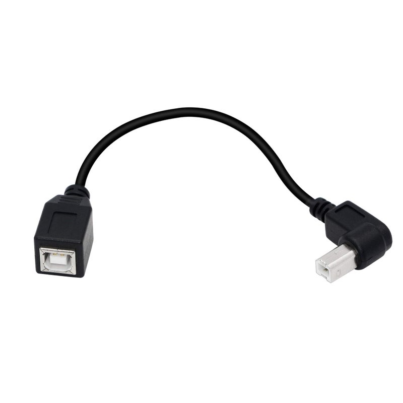 SinLoon USB 2.0 Type-B Printer Cable, (2-Pack) USB 2.0 B Female to Left Angle B Male Printer Short Extension Cable,for Printer, Scanner, Mobile HDD and More (Left 2) - Image 2